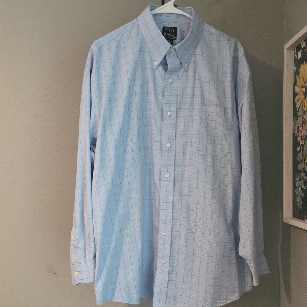 Jos. A. Bank Traveler's Collectio Button Down Shirt Size 17 34